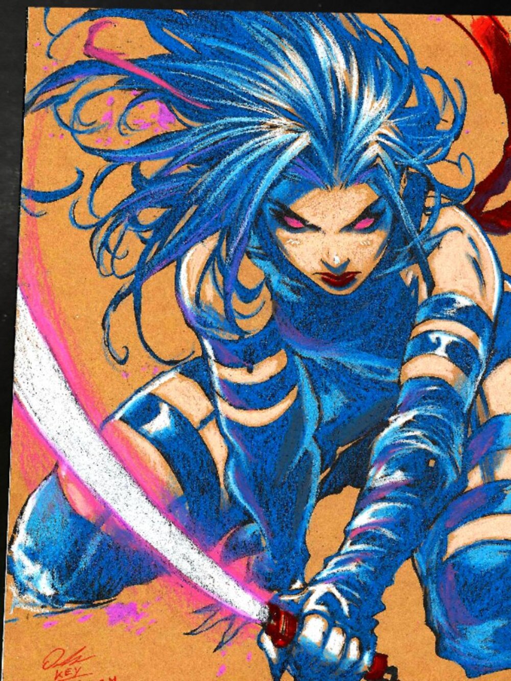 Psylocke Art Print Signed 8.5x11 | Art by Keyeske